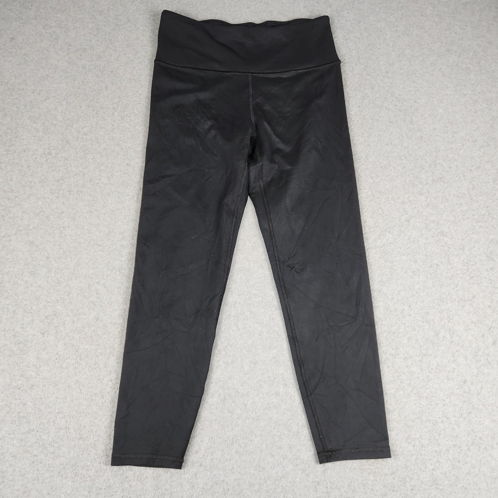 Balance Collection Leggings Womens L Black High Waisted Activewear Ankle Length